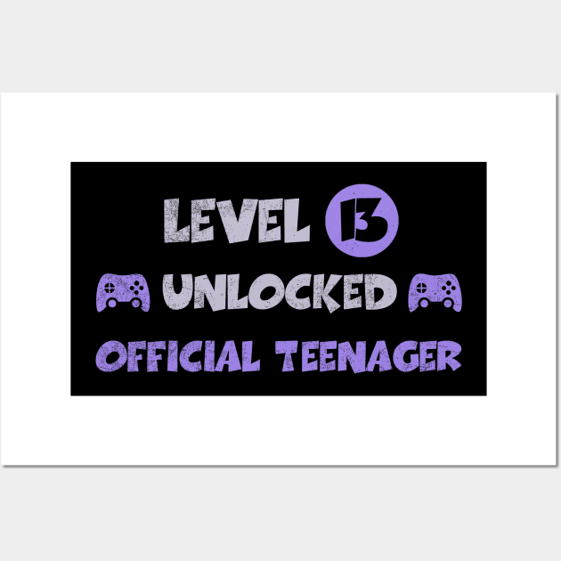 Level 13 Unlocked Officialnager Control Game Gamer MMORPG 13th Birthdaynager Bday Party Wall Art by NickDezArts